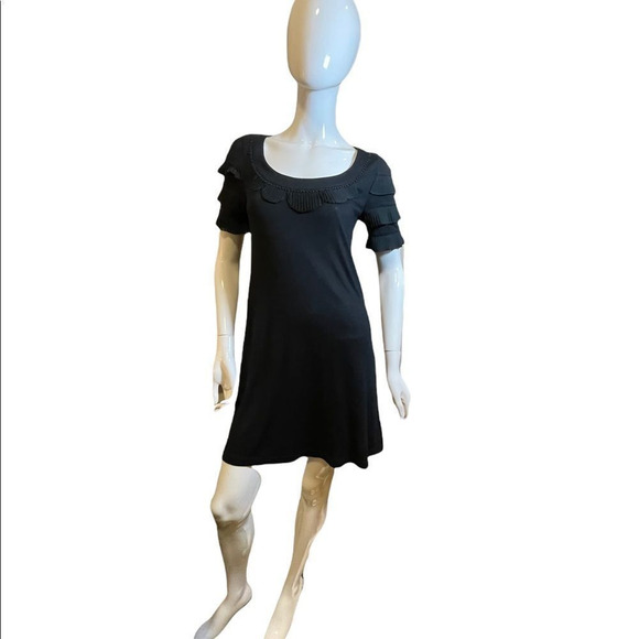 Juicy Couture Exaggerated Ruffle Crochet Shirt Sleeve Black Dress Small … - Picture 14 of 14